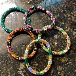 Boho hand beaded bracelets made in Nepal